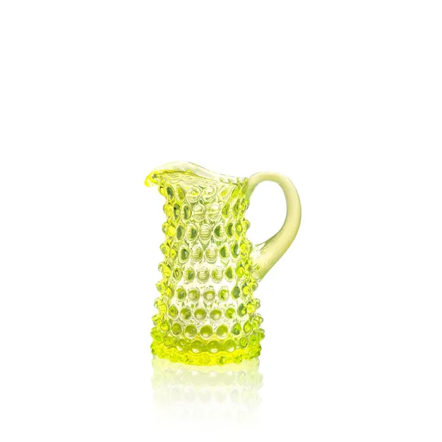klimchi-hobnail-mini-pichet-cristal-jaune-neon-citrine-350ml image 1