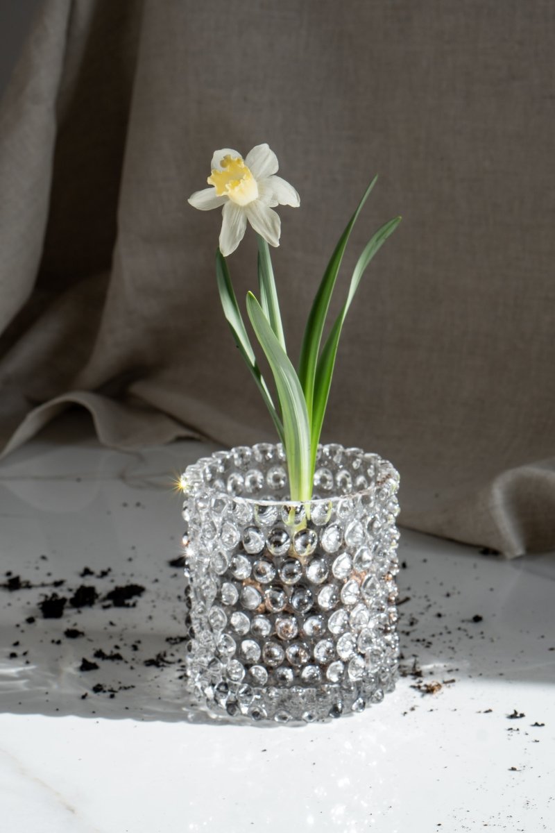 klimchi-hobnail-bougeoir-cristal-transparent-petit-vase image 3