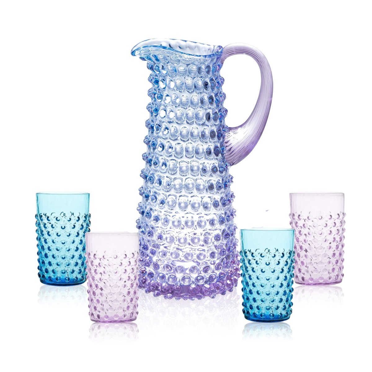 klimchi-hobnail-service-carafe-galaxy-verres-cristal-boh-me image 1