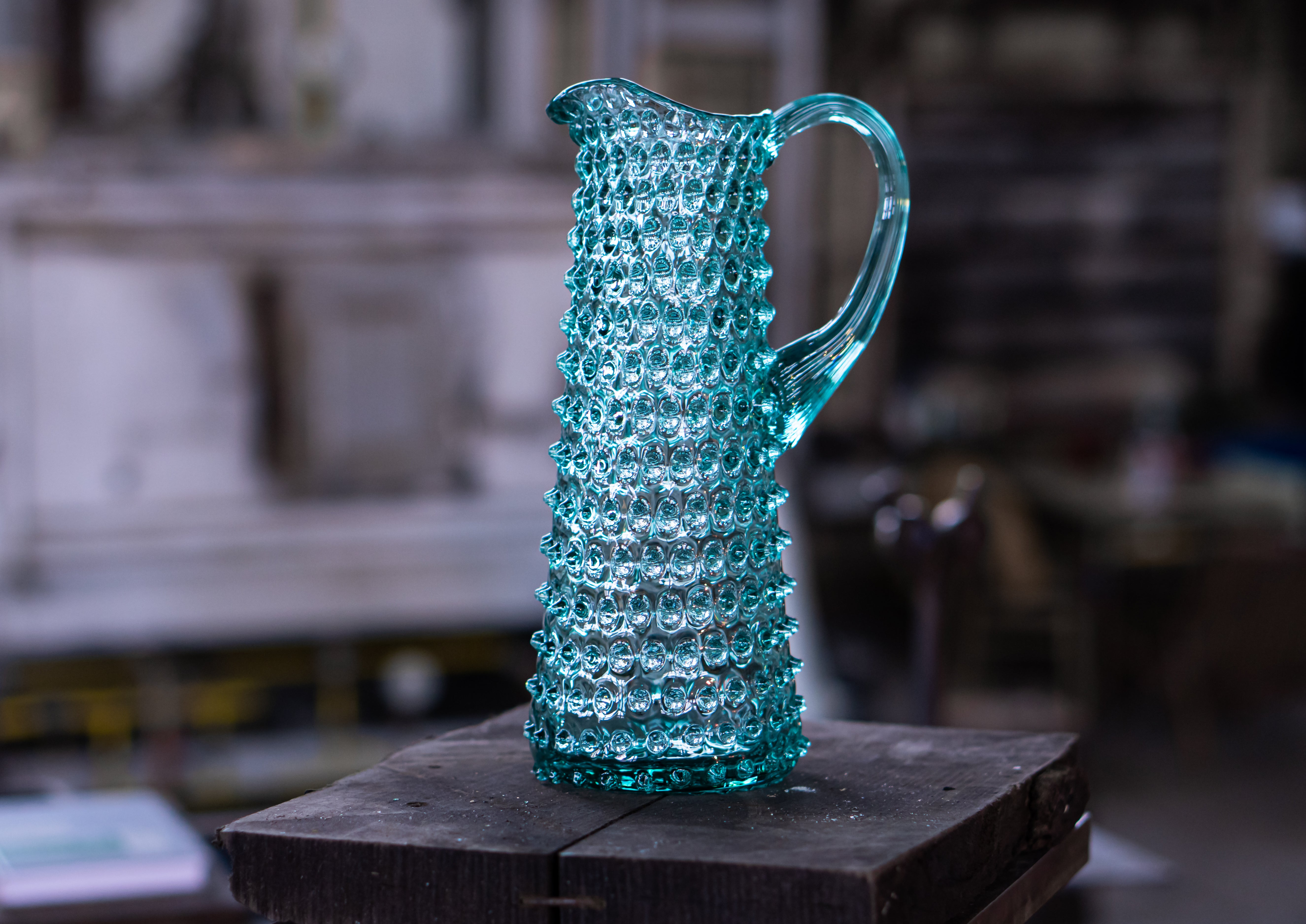 klimchi-hobnail-beryl-carafe-verre-vert-1000-ml image 3