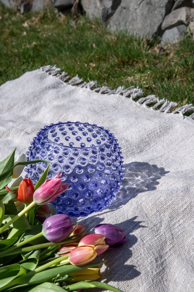 klimchi-hobnail-vase-rond-lavande-cristal-fleurs-courtes image 3