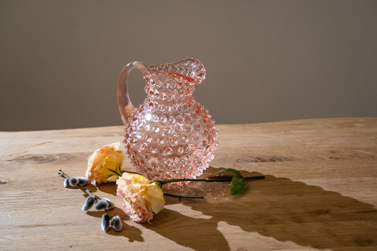 klimchi-hobnail-carafe-1-l-rose-rosaline-verre image 2