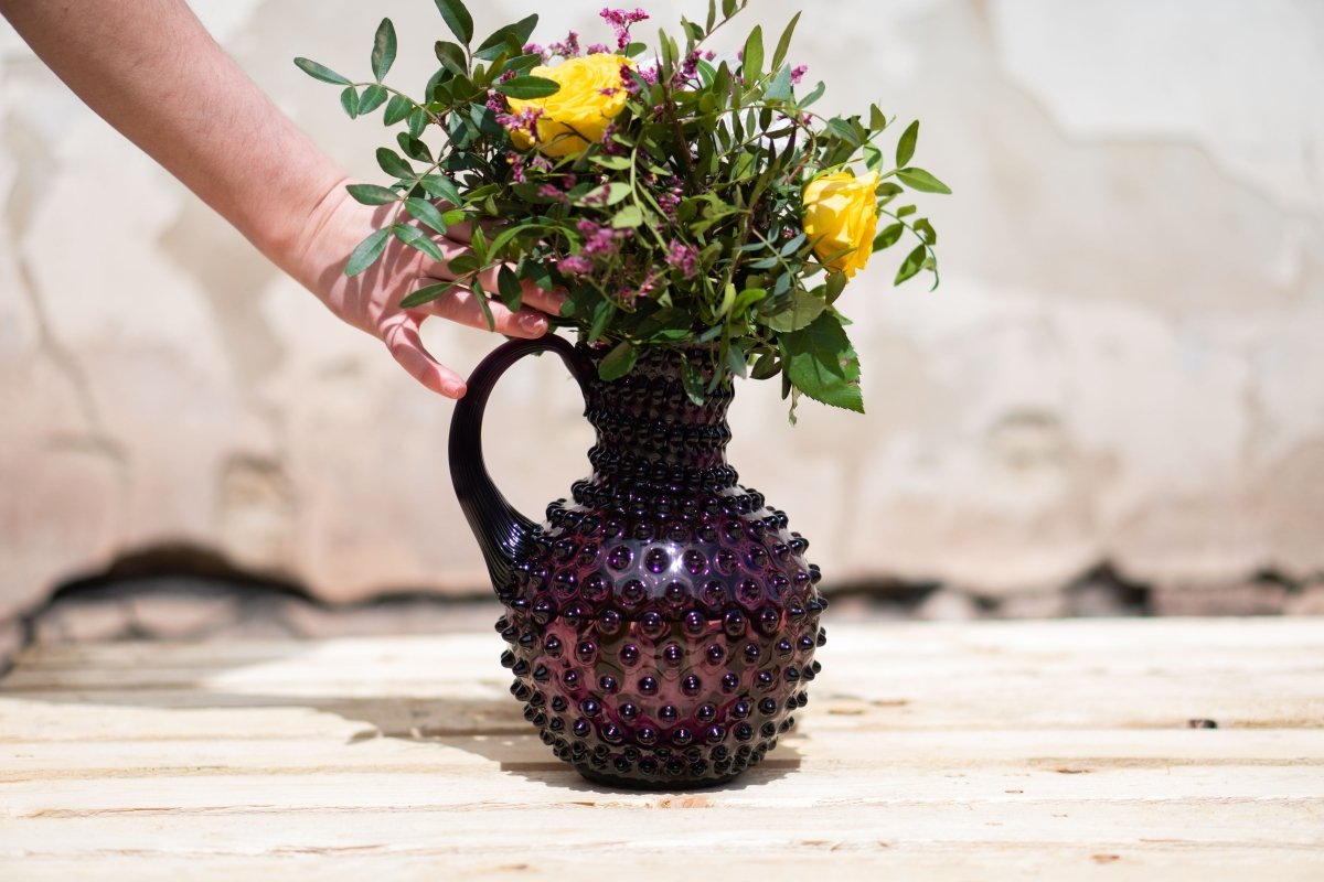 klimchi-hobnail-violet-pichet-en-verre-2-l image 2