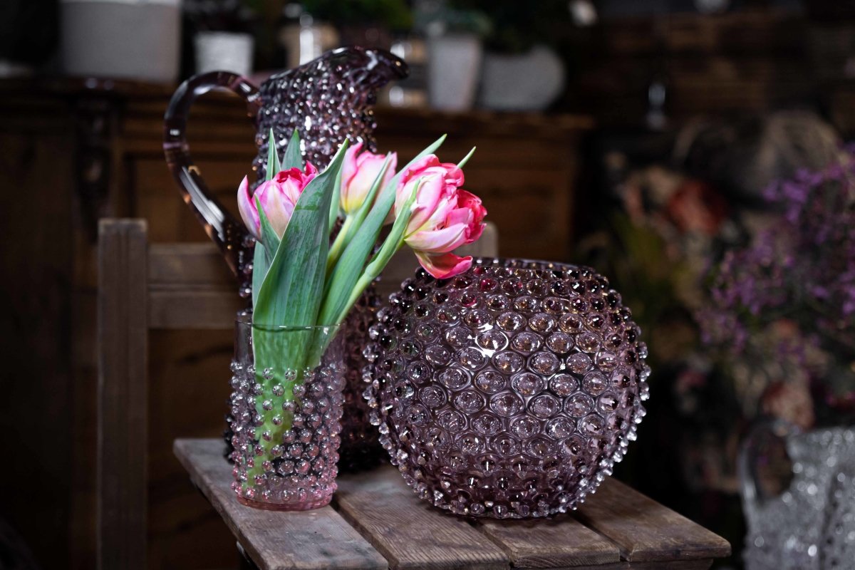 klimchi-hobnail-vase-rond-underlay-violet-verre image 4