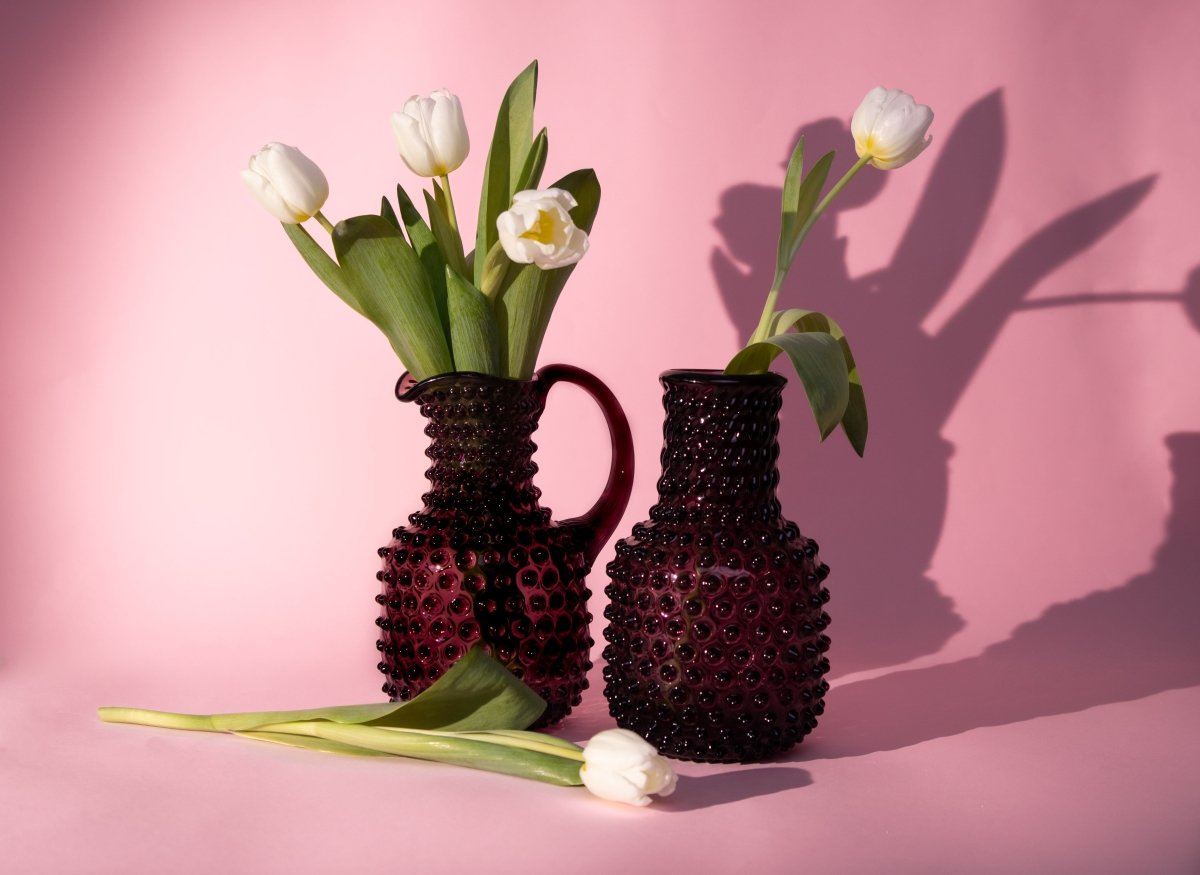klimchi-hobnail-carafe-violette-2-l-en-verre-picots image 4