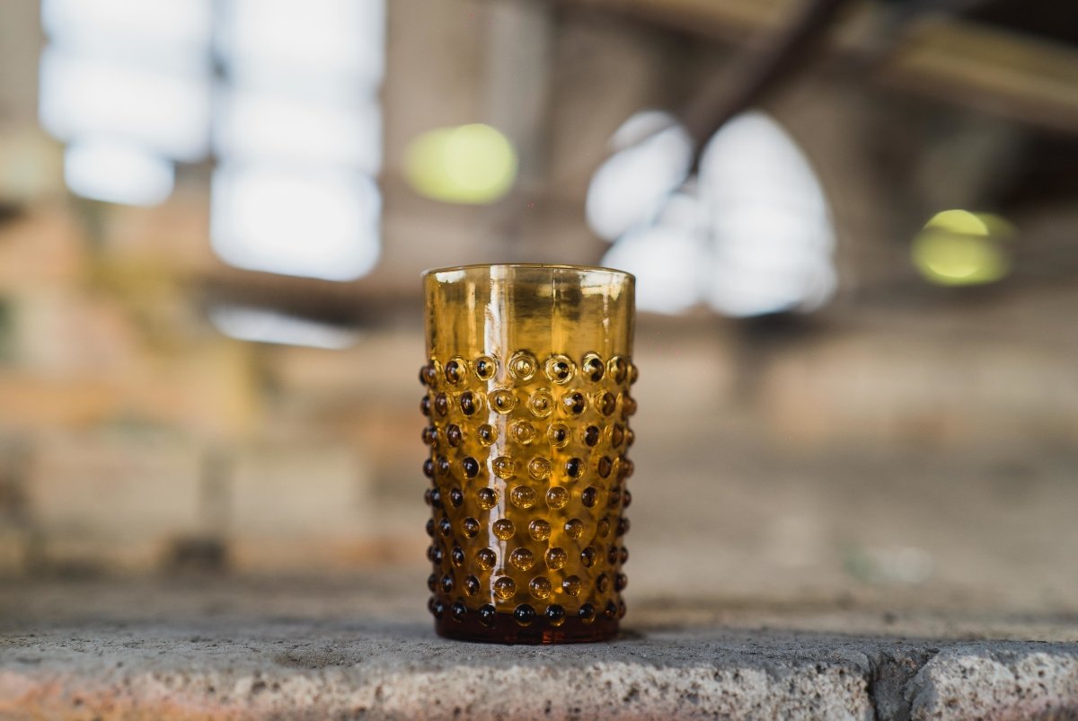 klimchi-hobnail-verre-tumbler-ambre-200-ml image 4