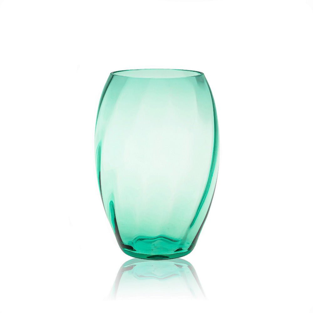 klimchi-marika-beryl-vase-ovale-vert-cristal-fleurs image 1