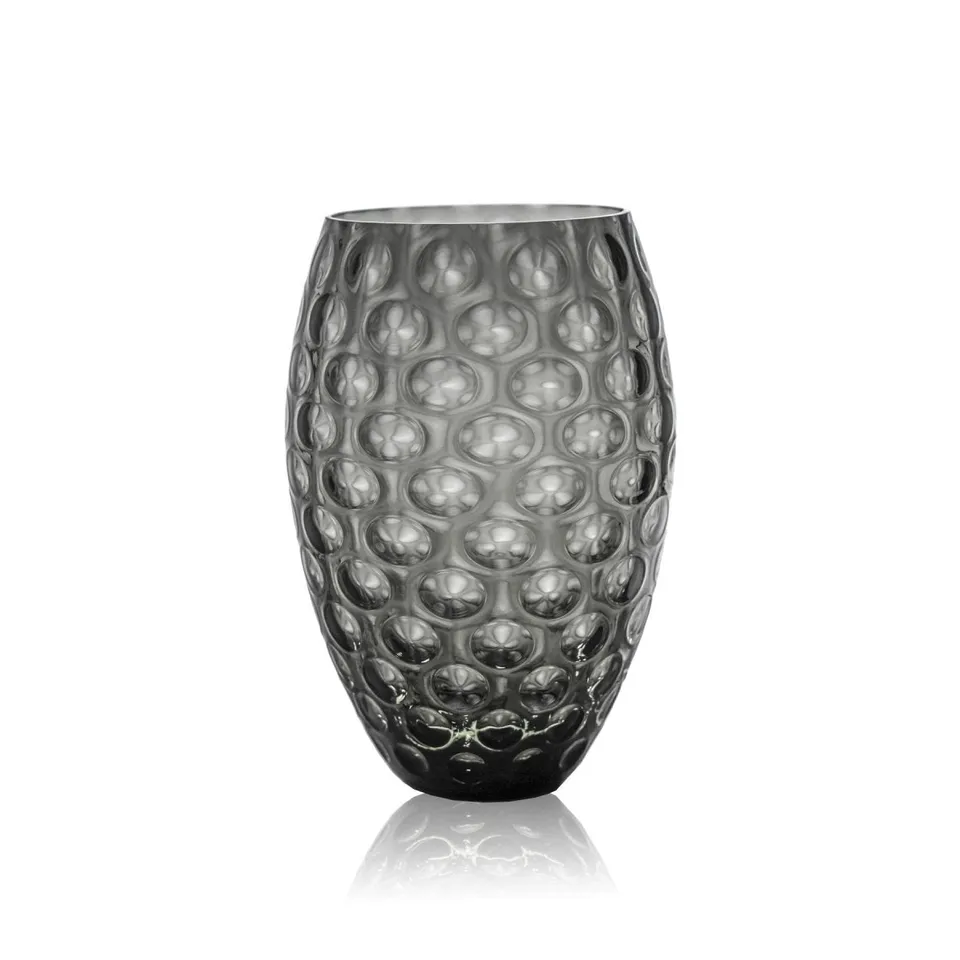klimchi-kugel-vase-ovale-gris-fum-en-cristal image 1