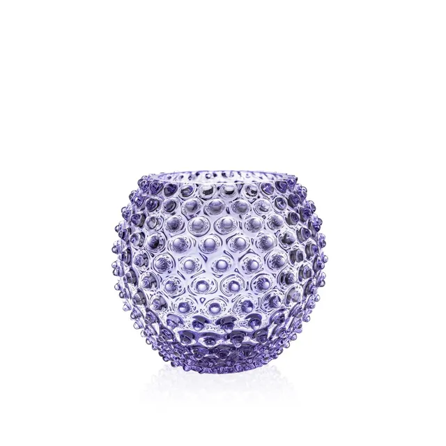 klimchi-hobnail-vase-rond-lavande-cristal-fleurs-courtes image 1