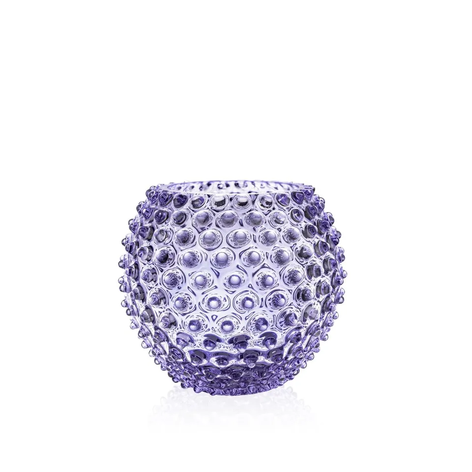 klimchi-hobnail-vase-rond-lavande-cristal-fleurs-courtes image 1