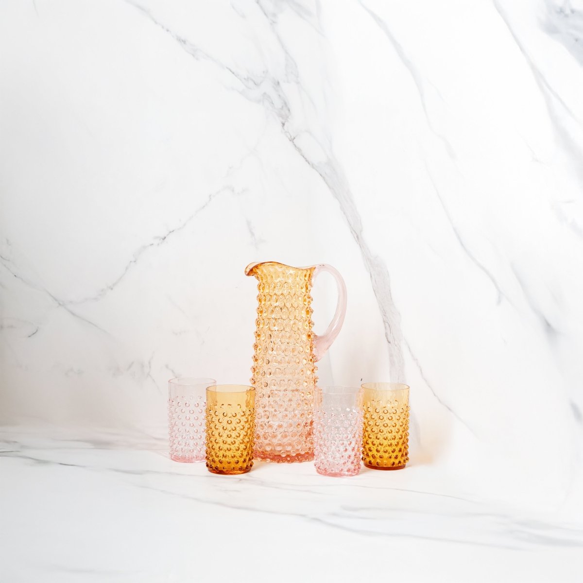 klimchi-hobnail-carafe-verres-coffret-sunrise image 2