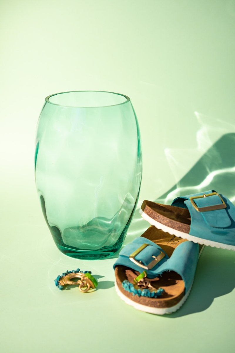 klimchi-marika-beryl-vase-ovale-vert-cristal-fleurs image 4