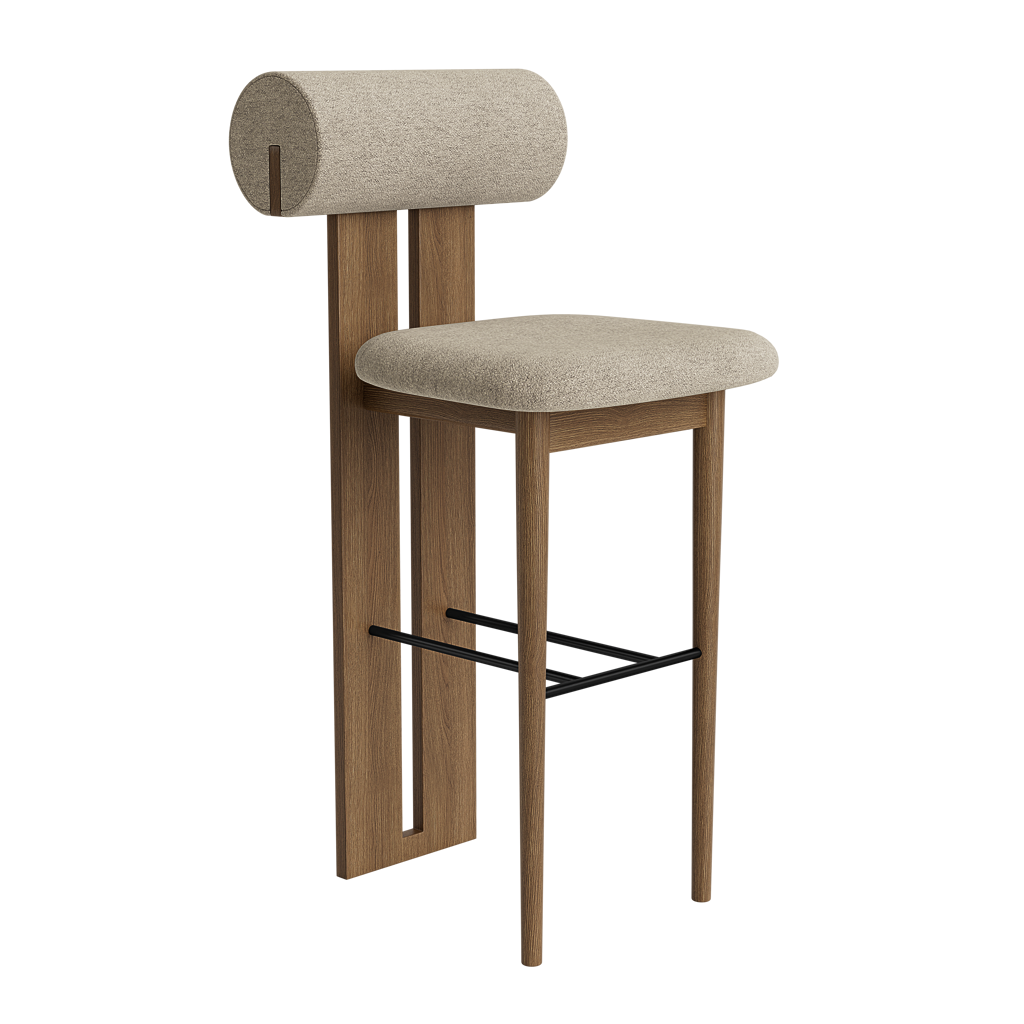 norr-11-hippo-tabouret-bar-65-cm-ch-ne-noir-tissu-sable image 5