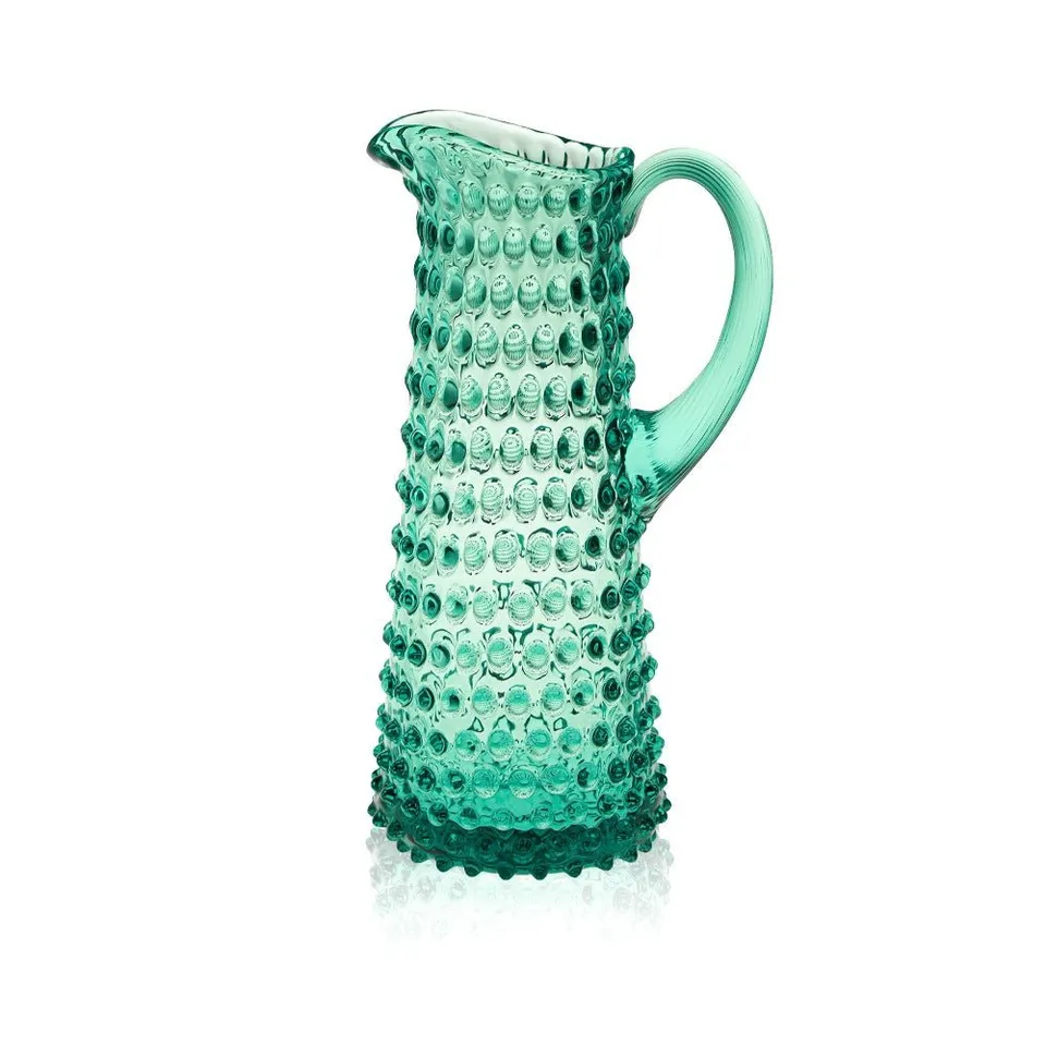 klimchi-hobnail-beryl-carafe-verre-vert-1000-ml image 1