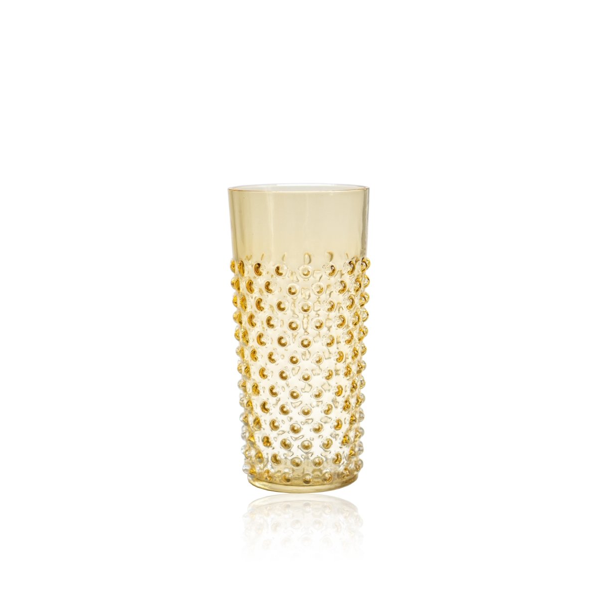 klimchi-hobnail-verre-ambre-400-ml-lot-de-2-fait-main image 1