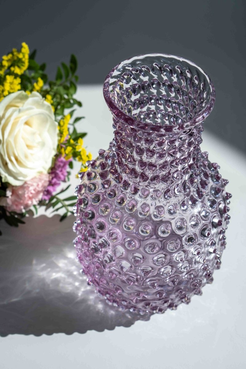 klimchi-hobnail-carafe-en-verre-lilas-2-l-sans-plomb image 2