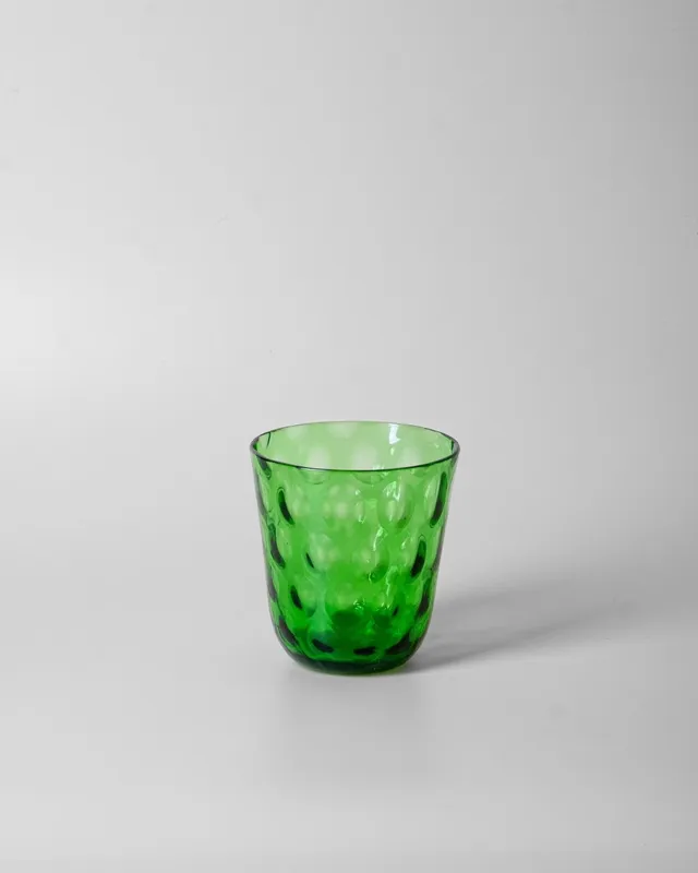 klimchi-kugel-lot-2-verres-eau-vert-fonc-cristal-fait-main image 1
