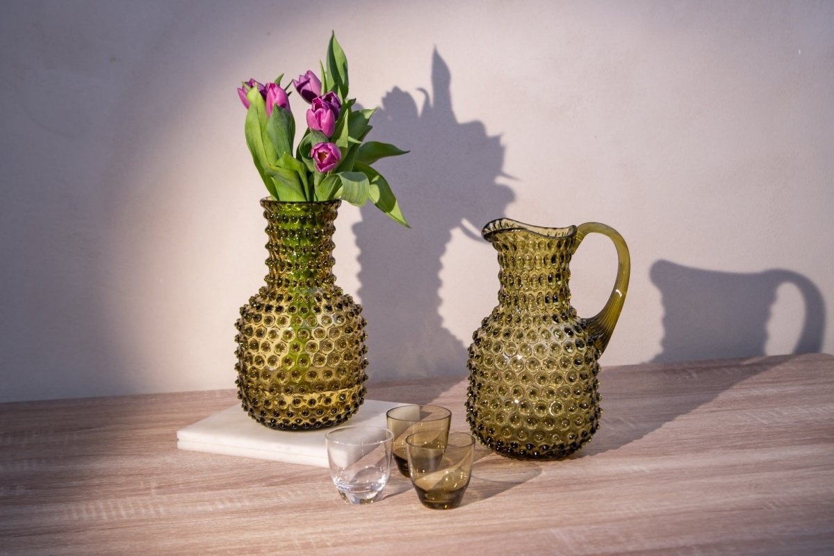 klimchi-hobnail-carafe-bonsai-green-2-litres image 3