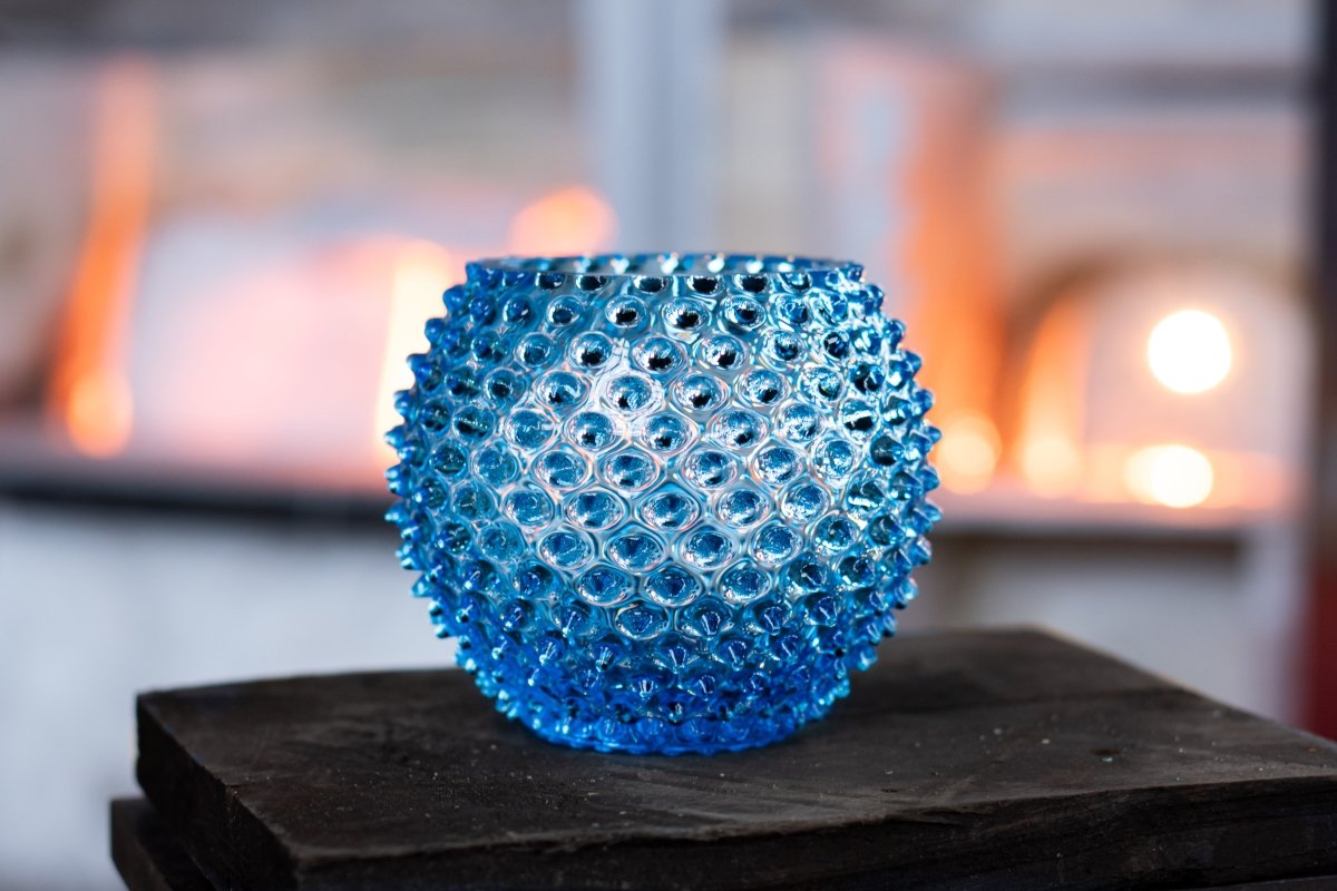 klimchi-hobnail-vase-azure-rond-bleu-18-cm image 4