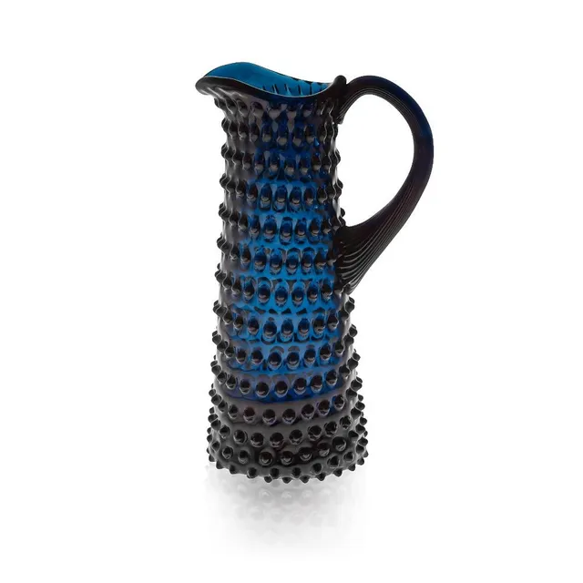 klimchi-hobnail-carafe-bleu-roi-1-l-cristal image 1