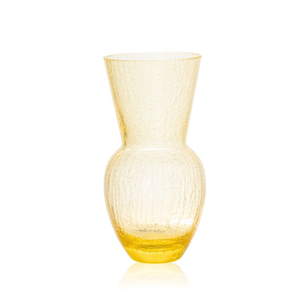 klimchi-felicity-vase-en-verre-jaune-buttercup-craquel-fait-main image 1