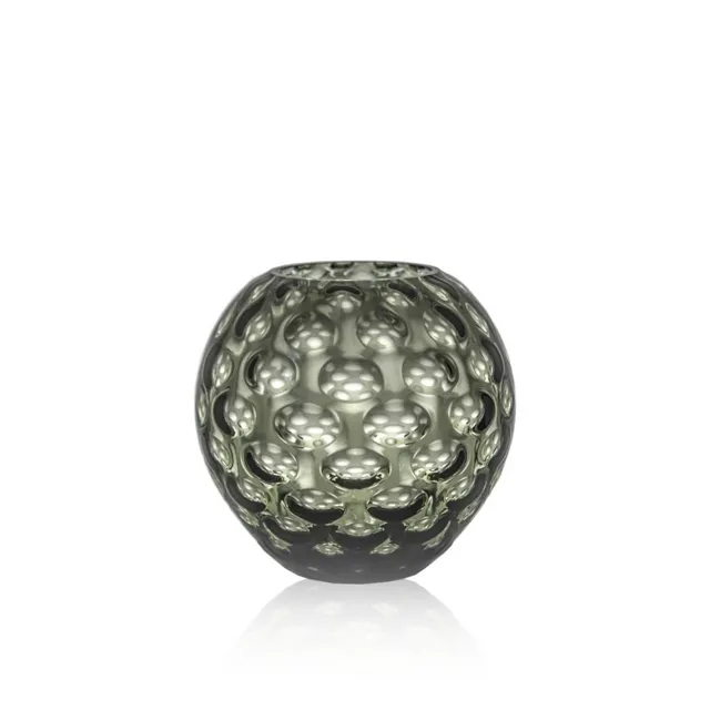 klimchi-kugel-vase-rond-grey-smoke-cristal-fleurs image 1
