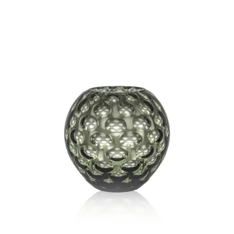 klimchi-kugel-vase-rond-grey-smoke-cristal-fleurs image 1