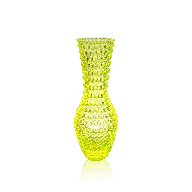 klimchi-fugu-vase-neon-citrine-vase-verre-jaune image 1