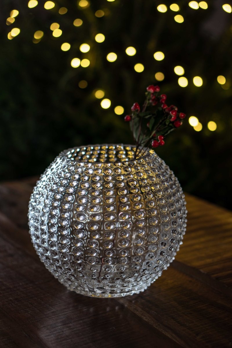 klimchi-hobnail-grand-vase-boule-cristal-transparent image 2