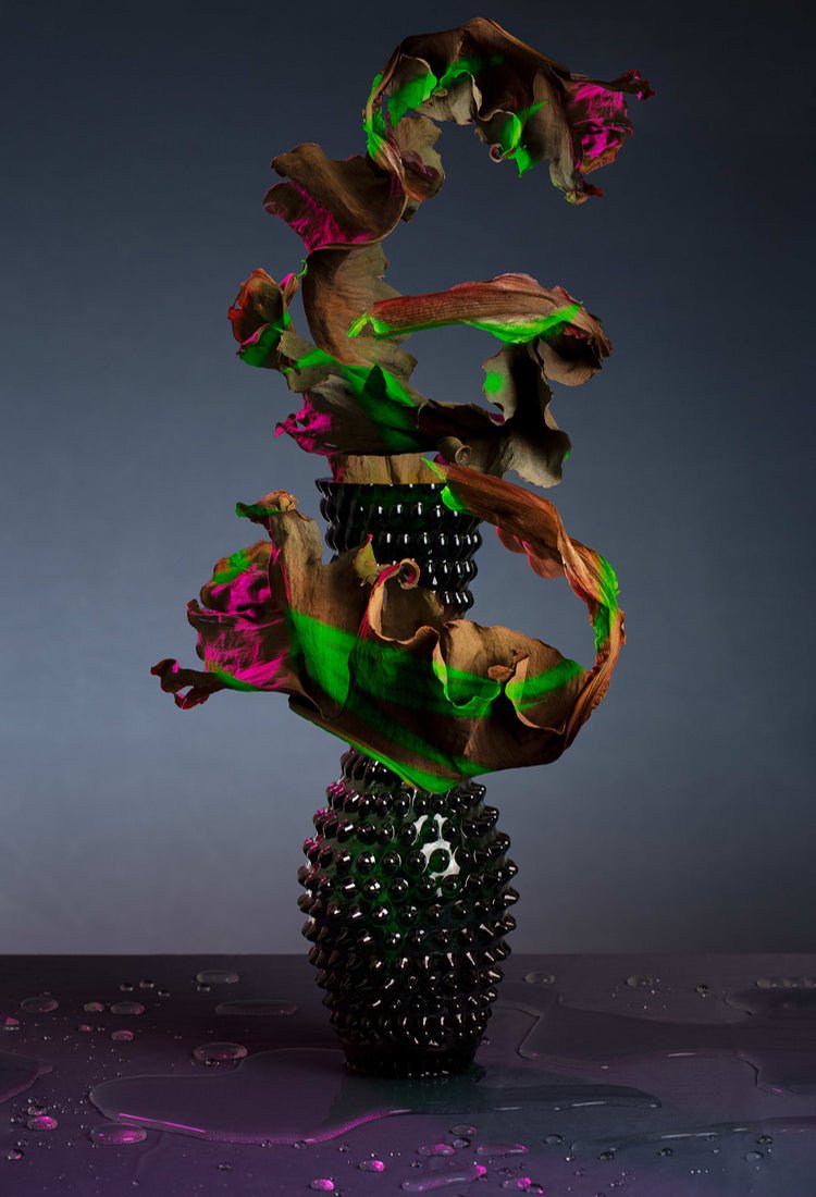 klimchi-fugu-vase-vert-fonc-motif-bulles image 2