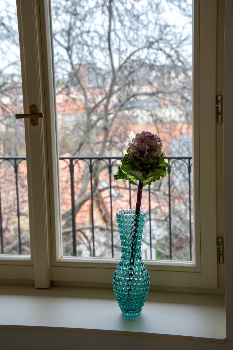 klimchi-fugu-vase-b-ryl-vert-en-verre-transparent-moderne image 2