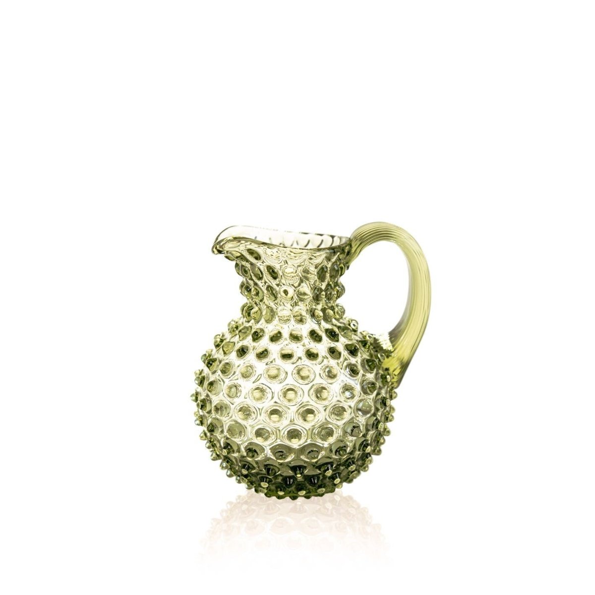 klimchi-hobnail-pichet-olive-green-1-litre-verre image 1