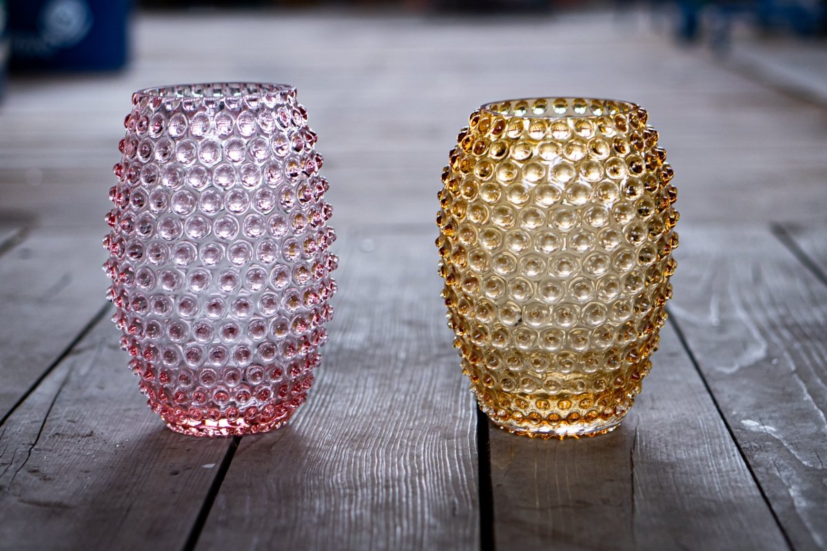 klimchi-hobnail-vase-ovale-rosaline-verre-rose-fleurs image 5