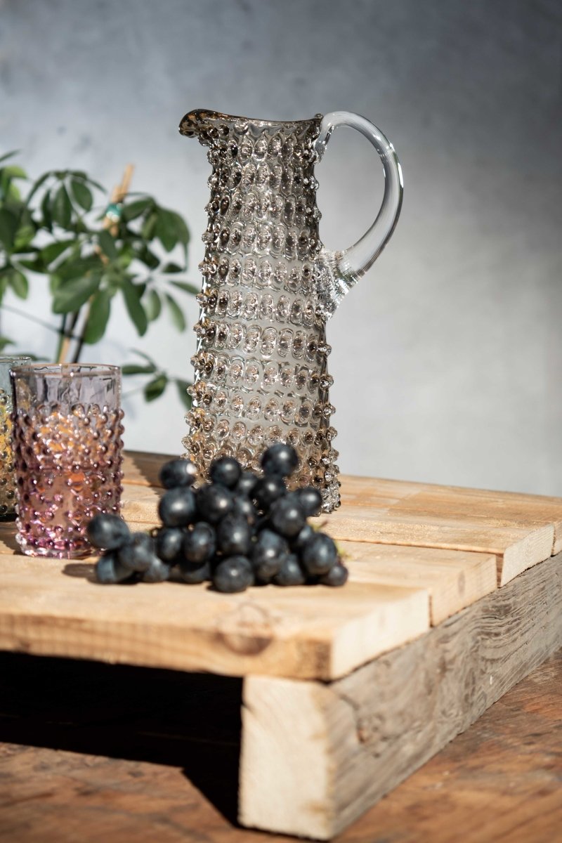 klimchi-hobnail-carafe-noire-fum-e-1000-ml-pichet image 2
