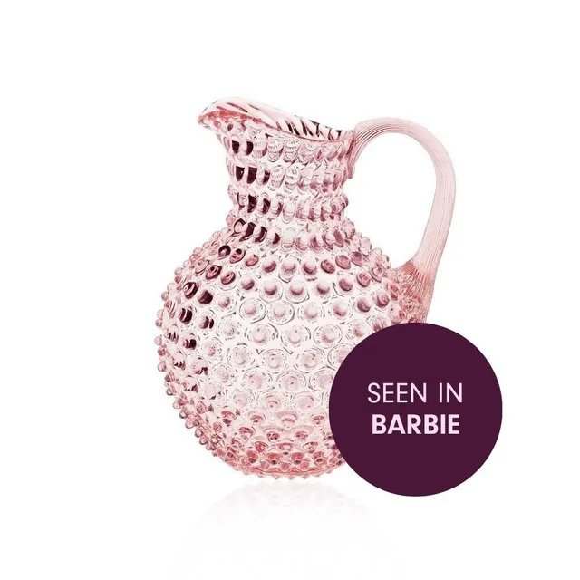 klimchi-hobnail-pichet-rosaline-rose-2-l-en-verre-pois image 1