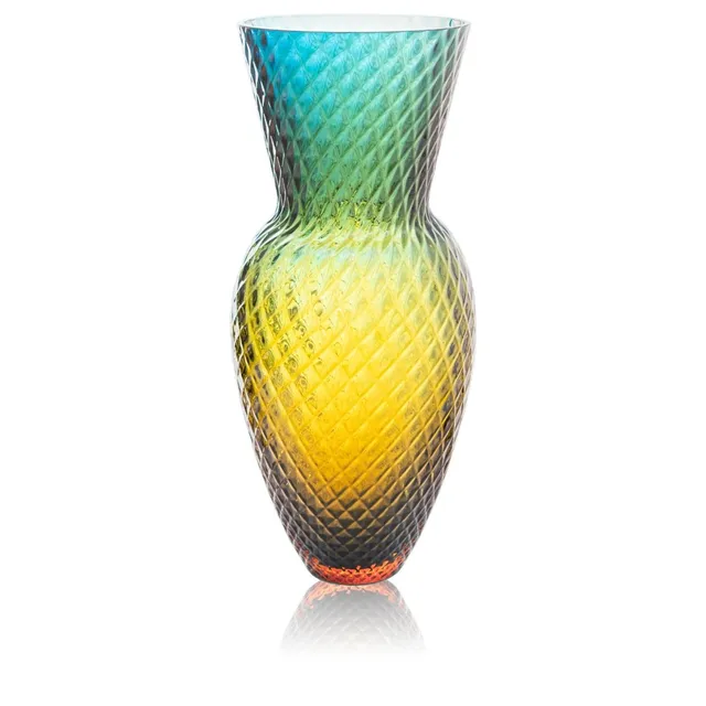 klimchi-drama-aquamarine-grand-vase-verre-bleu-vert image 1
