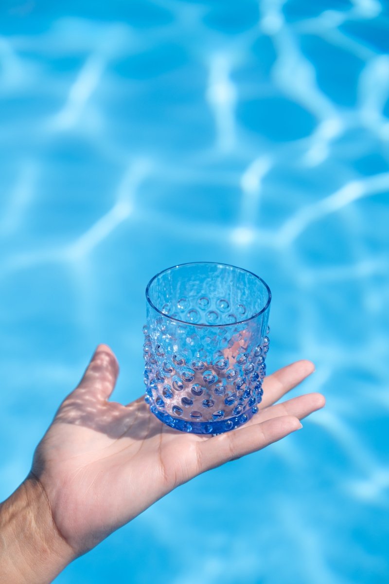 klimchi-hobnail-light-blue-verre-whisky-bleu-150-ml-lot-2 image 2