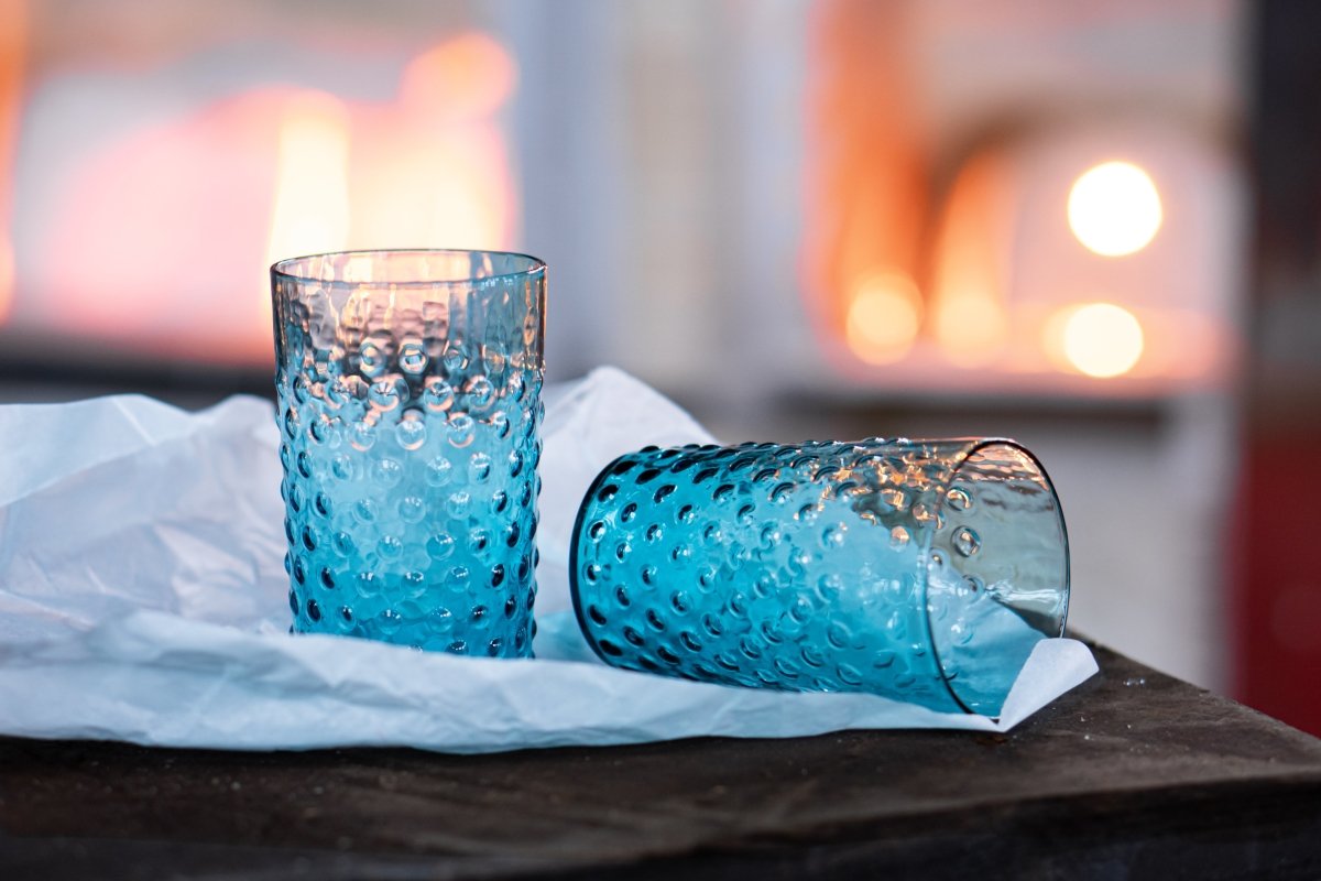 klimchi-hobnail-verre-aquamarine-pois-bleu-vert-l-unit image 2