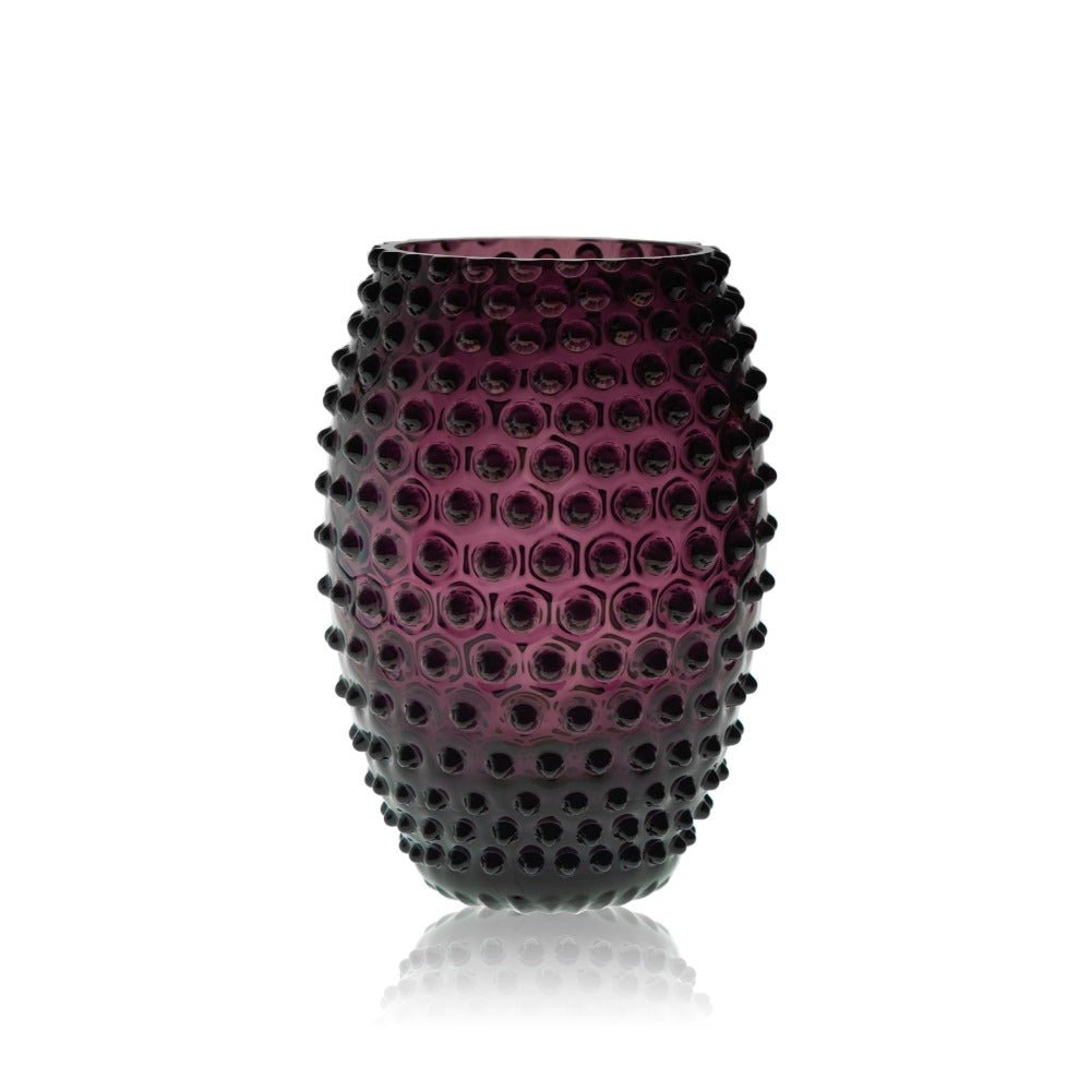 klimchi-hobnail-vase-ovale-violet-sans-plomb image 1
