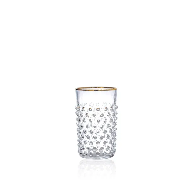klimchi-hobnail-verre-cristal-bord-dor-200-ml-lot-de-2 image 1