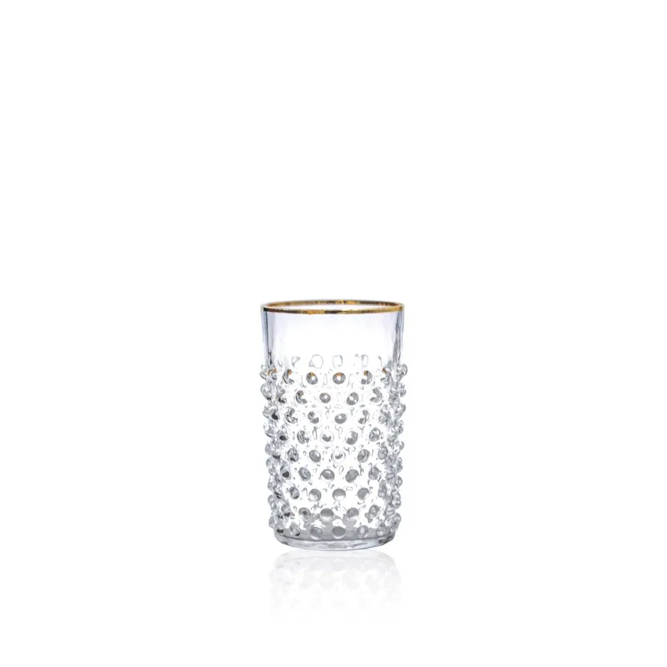 klimchi-hobnail-verre-cristal-bord-dor-200-ml-lot-de-2 image 1
