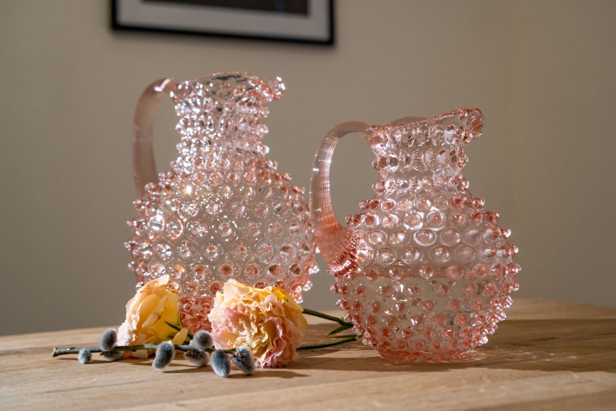 klimchi-hobnail-carafe-1-l-rose-rosaline-verre image 5
