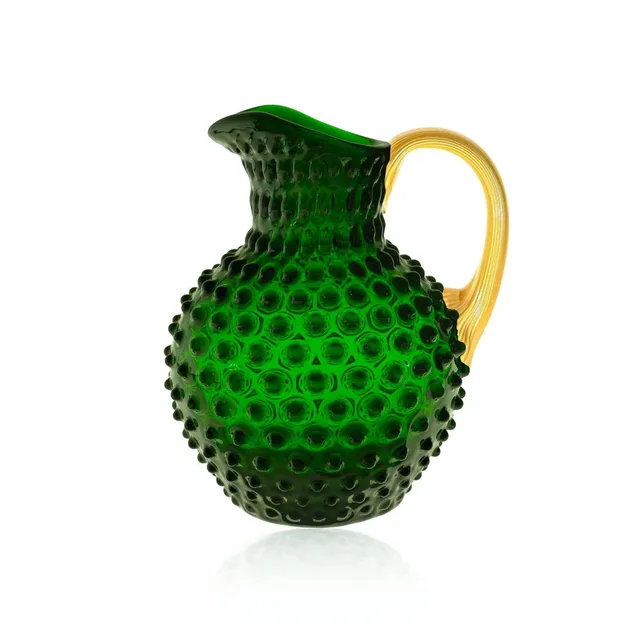 klimchi-hobnail-carafe-vert-fonc-anse-dor-e-2-l image 1