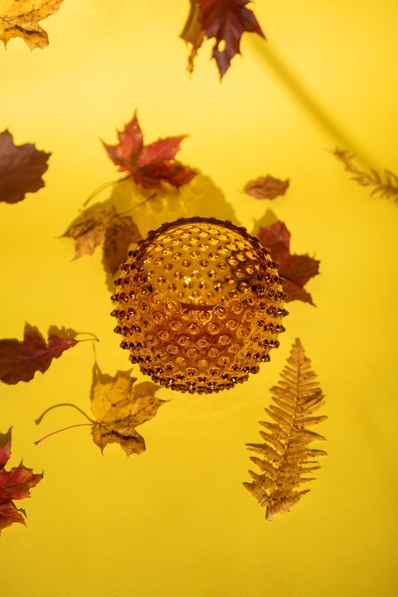 klimchi-hobnail-amber-petit-vase-rond-ambre image 5
