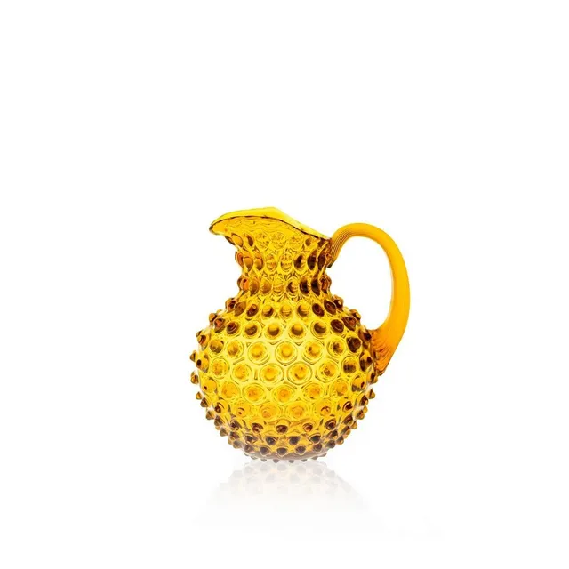klimchi-hobnail-petite-carafe-ambre-1-l-picots image 1