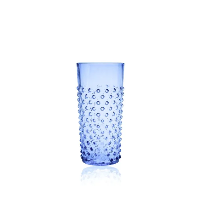 klimchi-hobnail-verre-haut-bleu-clair-400-ml-1-verre image 1