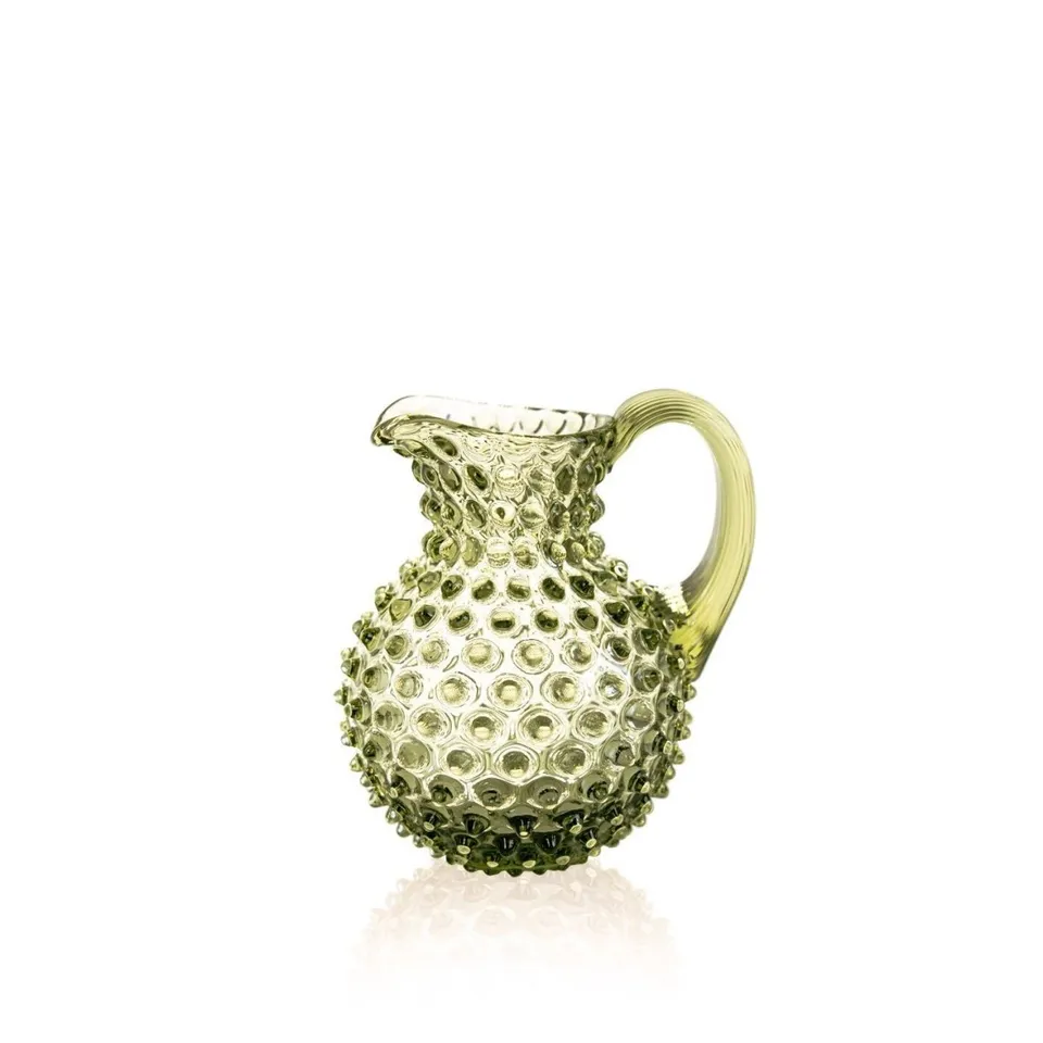 klimchi-hobnail-pichet-olive-green-1-litre-verre image 1