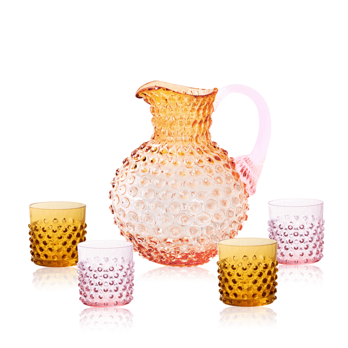 klimchi-hobnail-sunrise-carafe-verres-whisky image 1