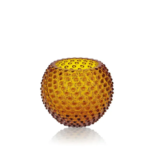 klimchi-hobnail-amber-petit-vase-rond-ambre image 1