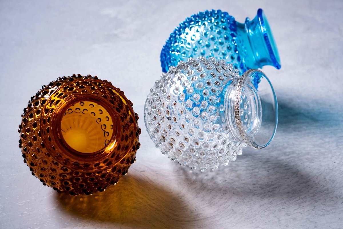 klimchi-hobnail-amber-vase-col-ambre-petit-verre image 7